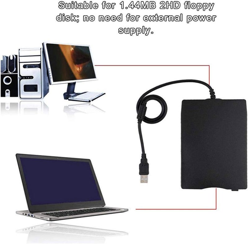 Denash External Floppy Drive USB Floppy Disk Reader Portable Plug and Play for Laptop - Image 5